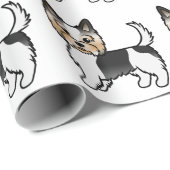 Papier Cadeau Biewer Terrier Yorkshire Terrier Cute Chien Motif (Coin rond)