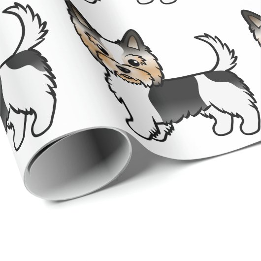 Papier Cadeau Biewer Terrier Yorkshire Terrier Cute Chien Motif (Coin rond)