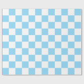 Papier Cadeau Big Baby À damiers bleu et blanc (Plat)