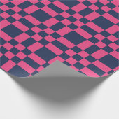 Papier Cadeau Big Pixel Check Plaid Navy and Pink (Coin)