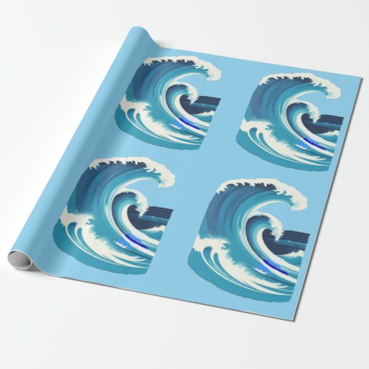 Papier Cadeau Big Wave Surfer Thunder_Cove (Déroulé)