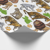 Papier Cadeau Big Wild Cats collage design motif (Coin)