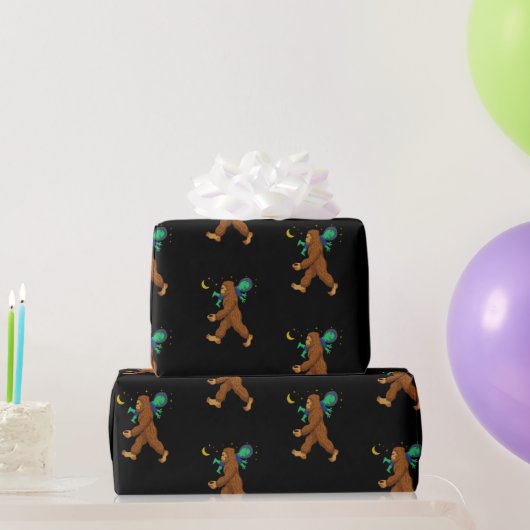 Papier Cadeau Bigfoot enlever un Alien drôle paranormal (Cadeaux de fête)