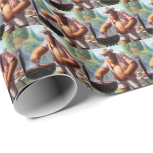 Papier Cadeau Bigfoot Grilling Burgers