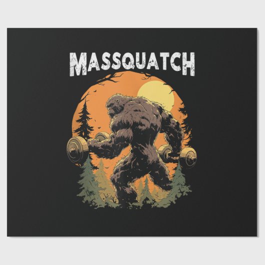 Papier Cadeau Bigfoot Massquatch Drôle (Plat)