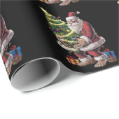 Papier Cadeau Bigfoot Noël Arbre Lumières Noël Sasquatatch Amour (Coin rond)