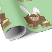 Papier Cadeau Bigfoot Pâques mignon (Coin rond)
