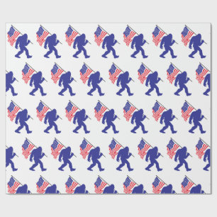 Papier Cadeau Bigfoot portant le drapeau américain