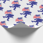 Papier Cadeau Bigfoot portant le drapeau américain (Coin)