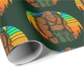 Papier Cadeau Bigfoot sac à dos Randonnée aventure drôle (Coin rond)