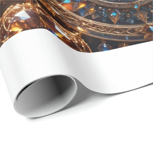 Papier Cadeau Bijou d'or Mandala Matte Papier d'enveloppement (Coin rond)