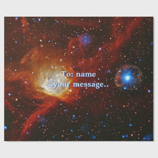 Papier Cadeau Bijou, nébuleuse N90 et pulsar célestes SXP1062 (Plat)