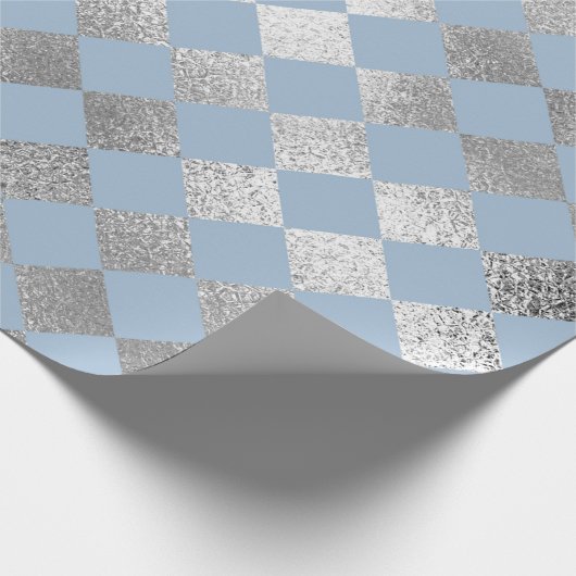 Papier Cadeau Bijoux Diamond Carrés Blue Silver Vip (Coin)