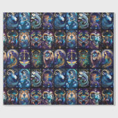 Papier Cadeau Bijoux Galaxie Zodiac (Plat)