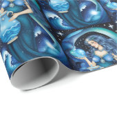 Papier Cadeau Bijoux Galaxie Zodiac Aquarius (Coin rond)