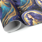 Papier Cadeau Bijoux Galaxie Zodiac Virgo (Coin rond)