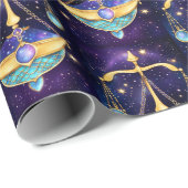 Papier Cadeau Bijoux Galaxy Zodiac Libra (Coin rond)