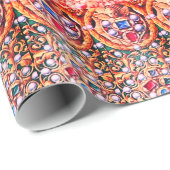 PAPIER CADEAU BIJOUX MINIATURES, PIERRES, PERLES, ANGES (Coin rond)