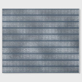 Papier Cadeau Bijoux ornement celtique rayures bleu marine Argen (Plat)