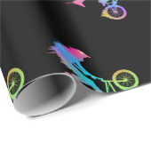 Papier Cadeau Bike Girls Bicycle (Coin rond)