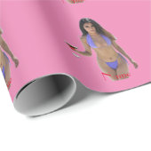 Papier Cadeau Bikini brun beauté Thunder_Cove (Coin rond)