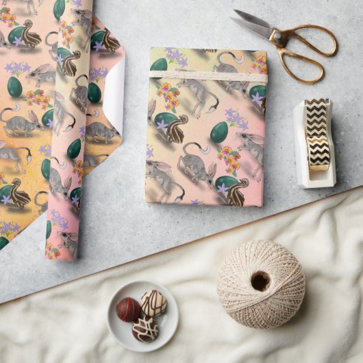 Papier Cadeau Bilby de Pâques et fleurs australiennes (Artisanat)