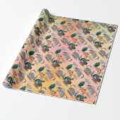 Papier Cadeau Bilby de Pâques et fleurs australiennes (Déroulé)