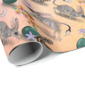 Papier Cadeau Bilby de Pâques et fleurs australiennes (Coin rond)