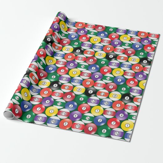 Papier Cadeau Billard Balls (Déroulé)