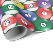 Papier Cadeau Billard Balls (Coin rond)