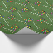 Papier Cadeau Billard Balls Pool Balls Sur Table Joyeux Annivers (Coin)