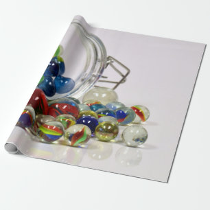 Papier Cadeau billes jouets en verre