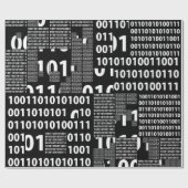 Papier Cadeau Binaire dans noir et le blanc (Plat)