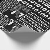 Papier Cadeau Binaire dans noir et le blanc (Coin)