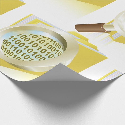 Papier Cadeau Binary Data Magnification de verre Recherche de fi