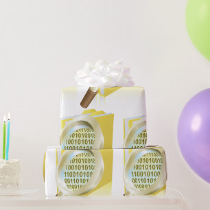 Papier Cadeau Binary Data Magnification de verre Recherche de fi