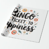 Papier Cadeau Bingo est mon billet pour le bonheur Funny Bingo J (Déroulé)