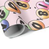 Papier Cadeau Bingo Papier à enveloppement rose pâle (Coin rond)