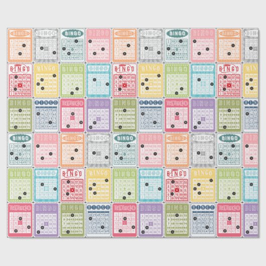 Papier Cadeau Bingo rétro (Plat)