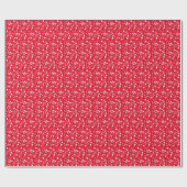 Papier Cadeau Biologie schéma conception blanc et rouge (Plat)