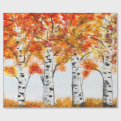 Papier Cadeau Birch Fall Birch Tree Automne Pays Feuille cadeau (Plat)