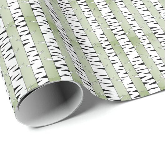 Papier Cadeau Birch Tree Art Pattern (Coin rond)