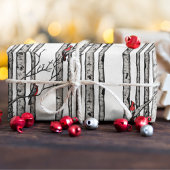 Papier Cadeau Birch Trees modernes et Red Cardinal Birds