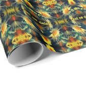 Papier Cadeau Bird On Yellow Daisies Imaginaire Art Personnalisé (Coin rond)