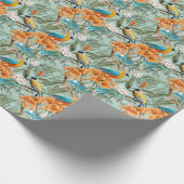 Papier Cadeau Birds Chinoiserie Mint Orange (Coin)