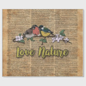 Papier Cadeau Bireds sur la branche, conception d'art de page de (Plat)