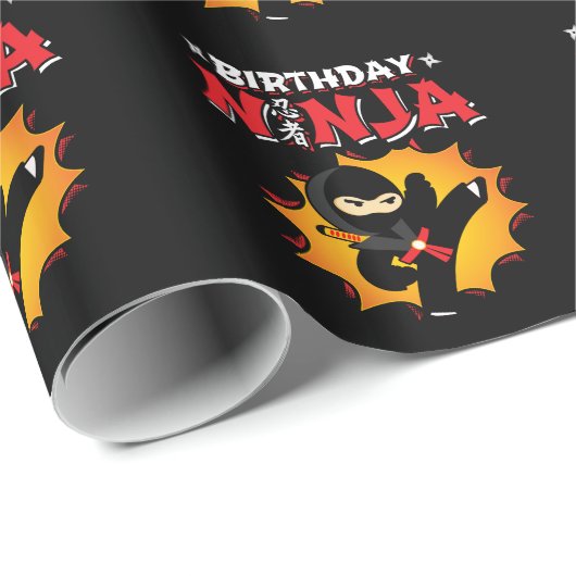 Papier Cadeau Birthday Ninja Theme Party (Coin rond)