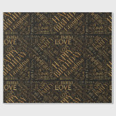 Papier Cadeau Birthday Word Cloud Grandma Gold ID276 (Plat)