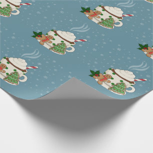 Papier Cadeau Biscuits de chocolat chaud et de pain d'épice -
