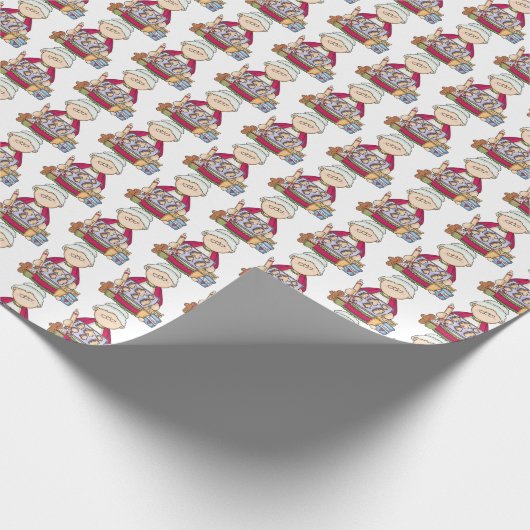 Papier Cadeau biscuits de cuisson à carreaux festifs Mme Claus (Coin)